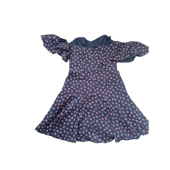 Bailey 44 Black Red Floral Off Shoulder Mini Dress Size 2 Cottagecore Romantic - Picture 3 of 8
